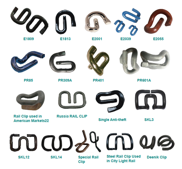 various types of rail clips